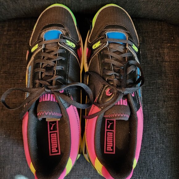 Puma Mile Rider Sunny Getaway Black Electro Green Pink - Woman's Size 10.5 - Picture 5 of 12